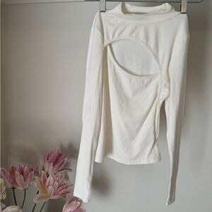 NWOT Princess Polly Cut-Out White Mock Neck Top Size:XS